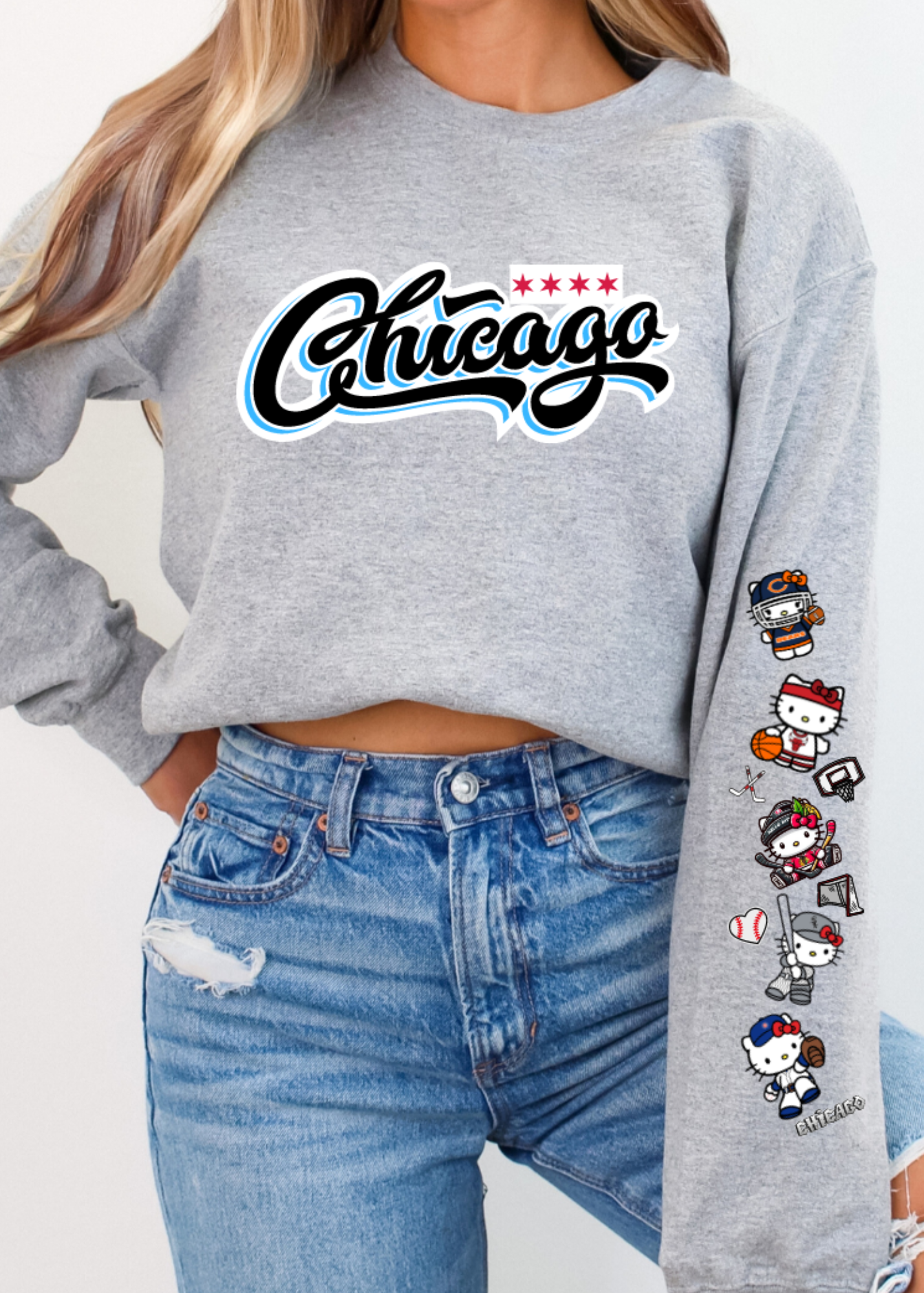 Kitty Sports Vibes – Chicago All-Stars Sleeve Edition Crewneck