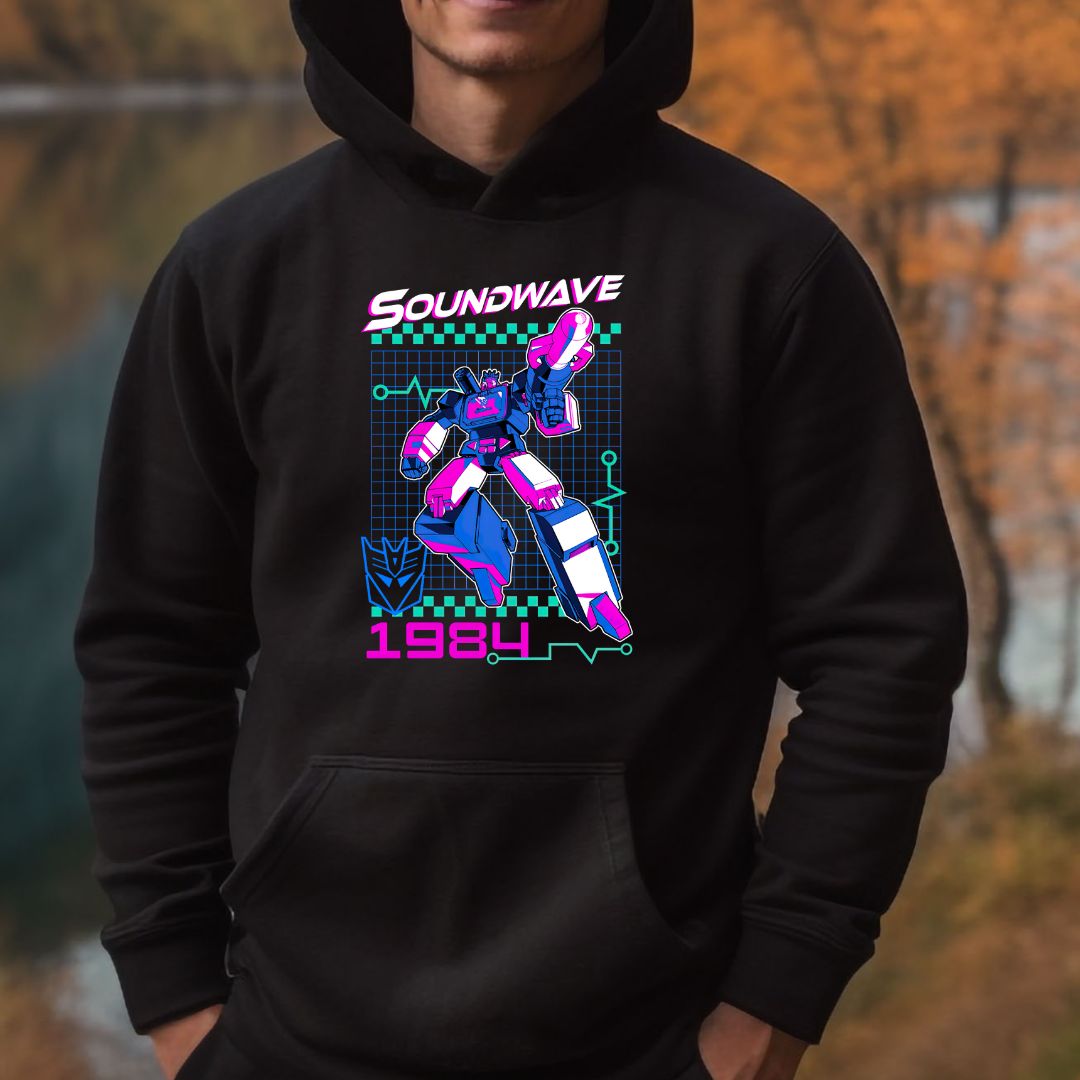 Generation 1 Transformer- Soundwave Hoodie (80's Replica Edition)