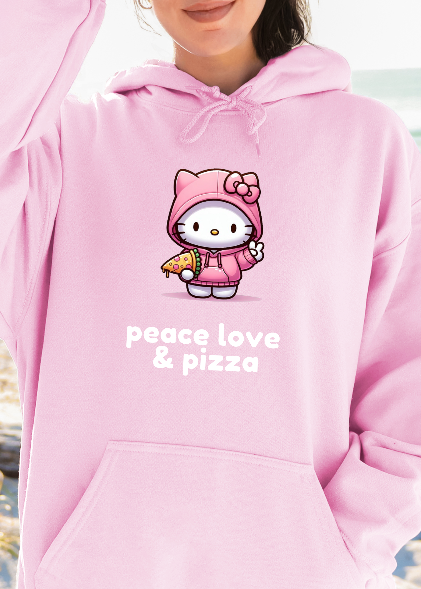 Peace, Love & Pizza Club — Crewneck & Hoodie