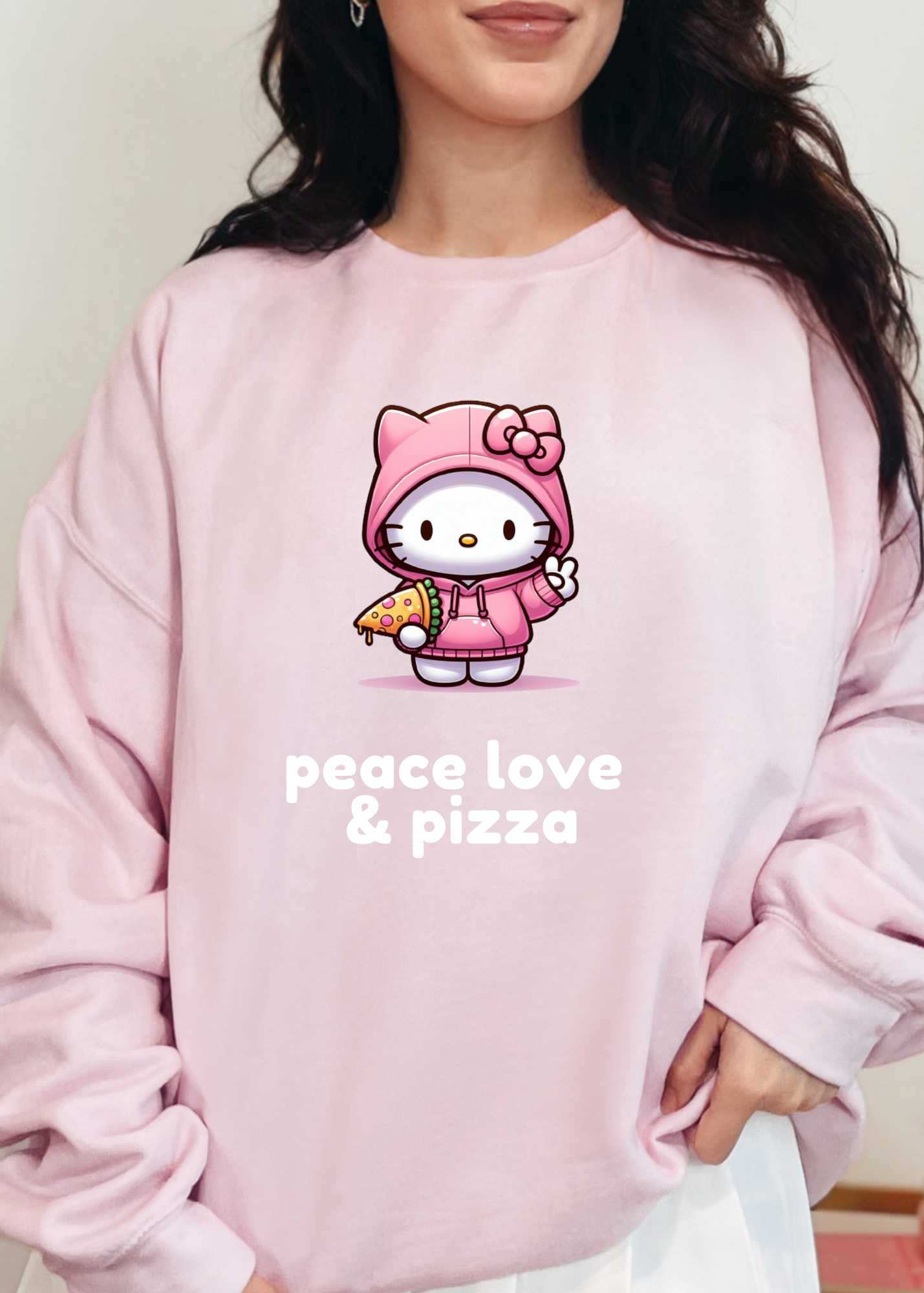 Peace, Love & Pizza Club — Crewneck & Hoodie