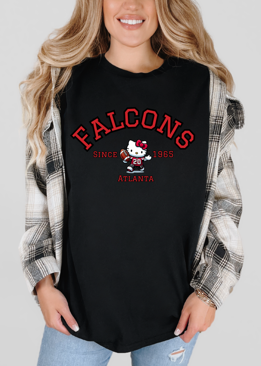 Kitty Football Vibes – Red & Black ATL Edition Tee & Crewneck