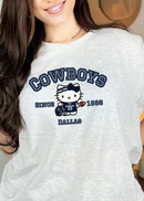 Kitty Football Vibes – Navy & Silver Dallas Edition Tee & Crewneck