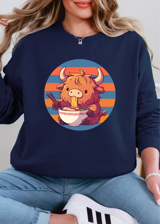 Highland Cow Ramen Club Crewneck