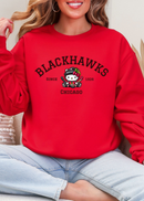 Kitty Hockey Vibes – Red & Black Chicago Edition Tee & Crewneck