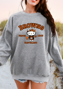 Kitty Football Vibes – Orange & Brown CLE Edition Tee & Crewneck